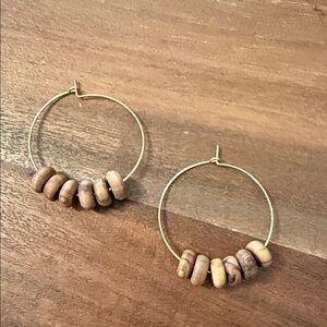 Natalie Borton Wood Bead Hoops - 1.5”